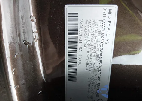 2011 Audi A4 2.0T Premium from USA, damaged, VIN WAUWFAFL5BA113310